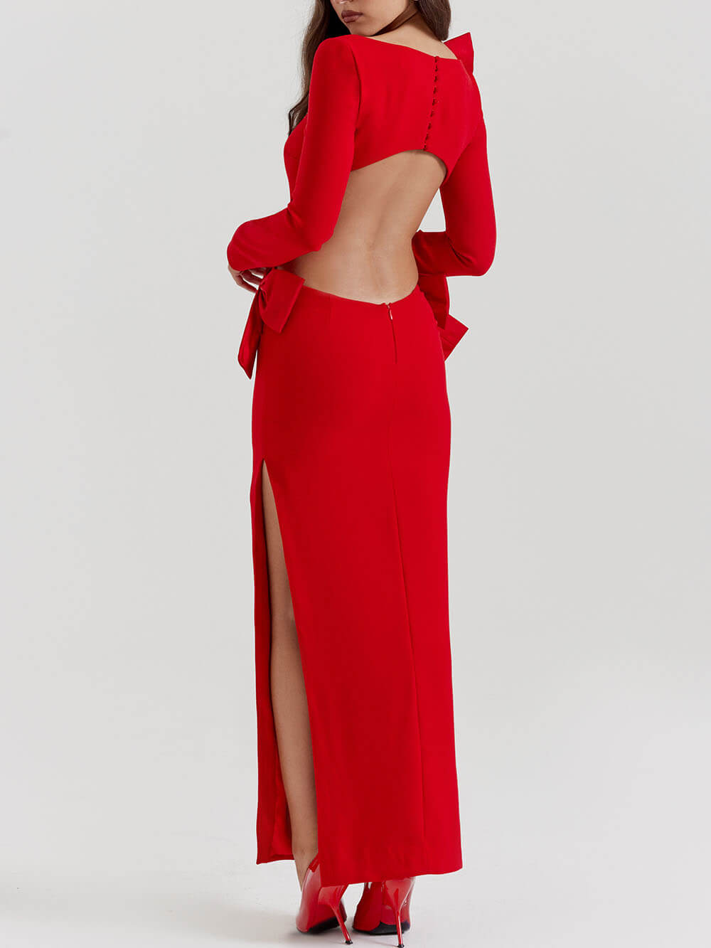 Red Bow Stylish Maxi Dress