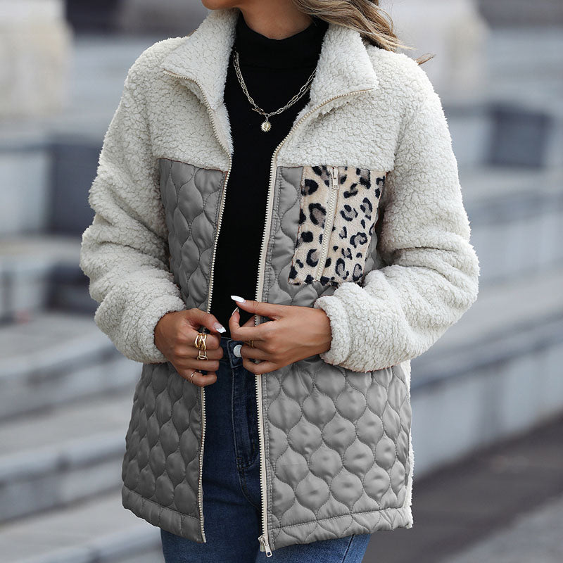 Warm Plush Patchwork Coat