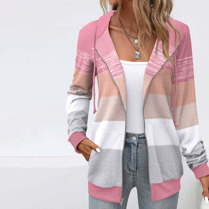 Jacket Hooded with Color Blocking