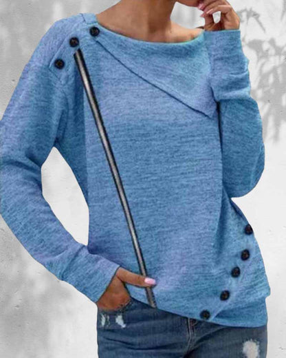 Lapel neck knit top Blue 2022 f/w 2022new 2023 F/W 23BF blouses & shirts cardigans Clothes hoodies & sweatshirts spring tops Tops/Blouses