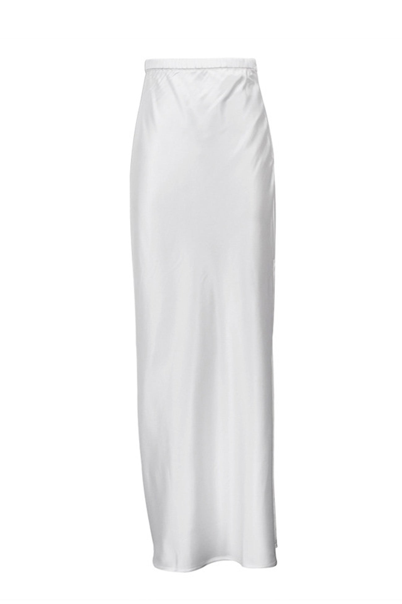 Side Skirt with High Full-Length and White Slit Waist