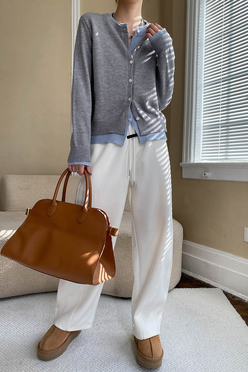 Contrast Panel Layering Cardigan
