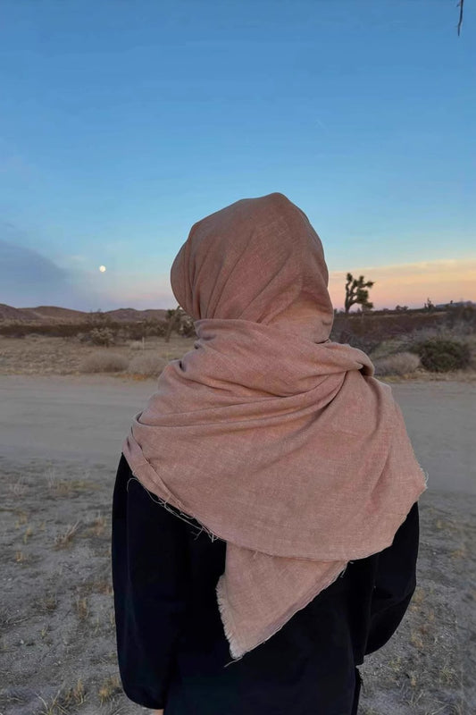 Scarf-Hood Asymmetric Pullover Hoodie