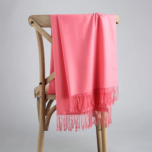 Spring Winter Solid Cashmere Scarf