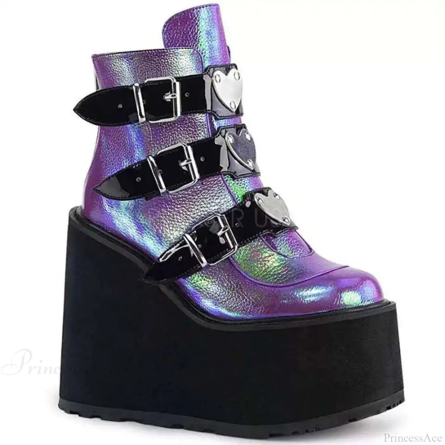 2021 Rebel Gothic Wedge Costume Ankle Boot Blue / 35