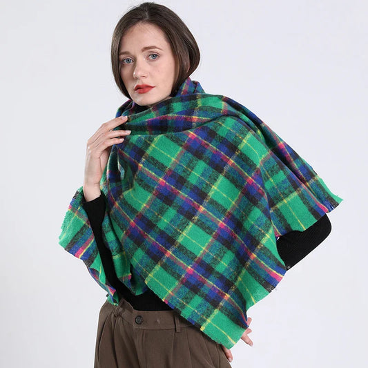 2022 Fashion Plaid Cashmere Scarf