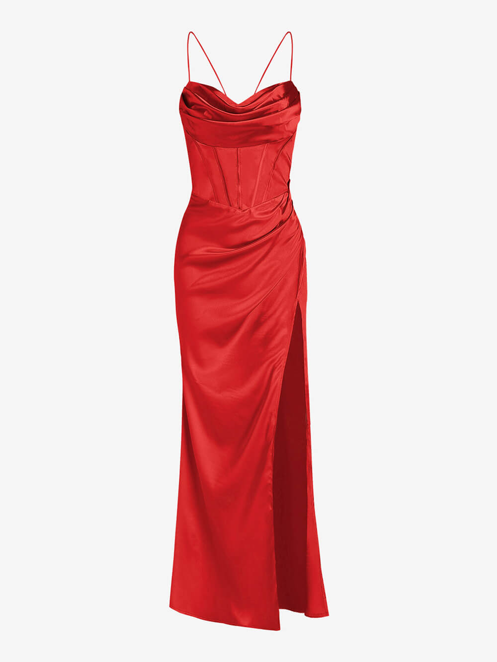 Fitted Satin Stylish Maxi Dress