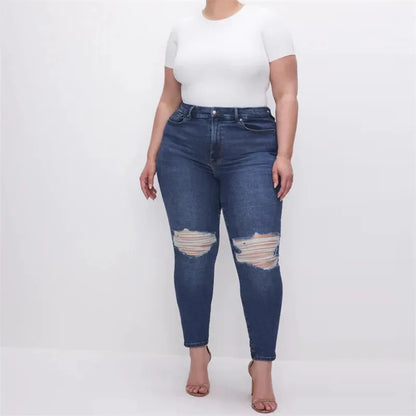 High Stretchy Skinny Full Length Plus Size Curvy Fitting Fashionable Pencil Jean