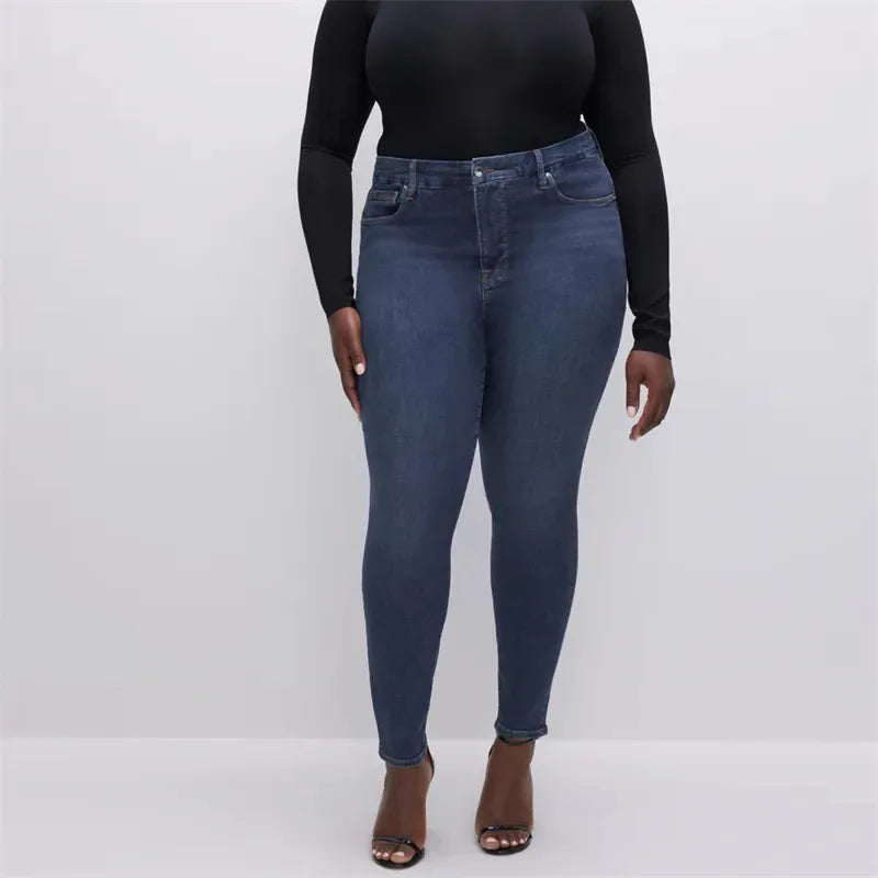 High Stretchy Skinny Full Length Plus Size Curvy Fitting Fashionable Pencil Jean