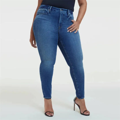 High Stretchy Skinny Full Length Plus Size Curvy Fitting Fashionable Pencil Jean