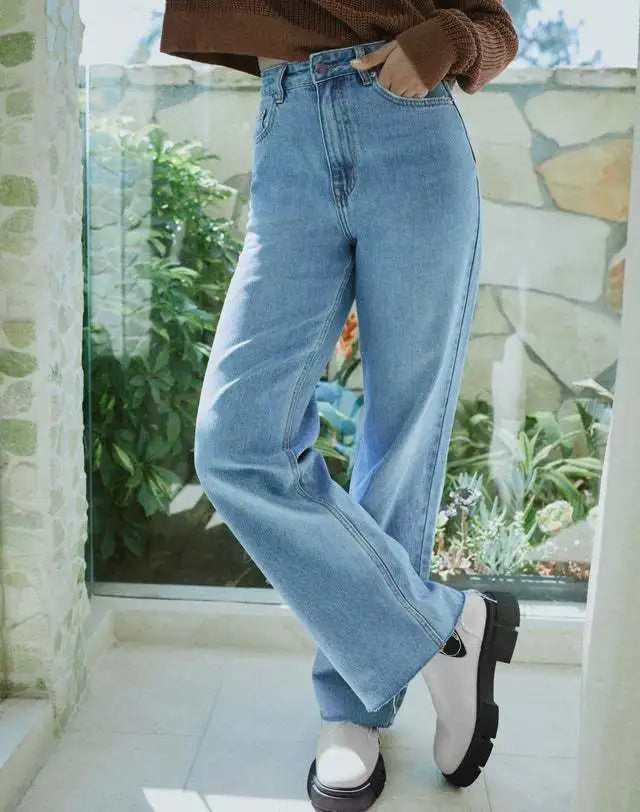 2024 New Casual For Women High Waist Loose Denim Straight Leg Fashion Street Female Jean