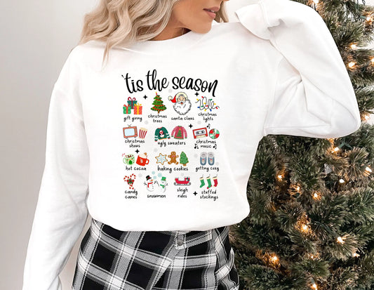 Fashion Girl Tis The Season Retro Cute Element Girl Christmas Hoodie