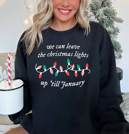 New Fashion Comfortable Christmas Lights Up 'Til January Hoodie