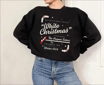 White Christmas Wallace Davis Retro Nostalgic Farm Girl Christmas Hoodie