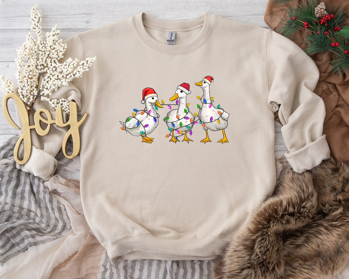 Voguish Day Cotton Duck Lights Essential Family Party Christmas Hoodie