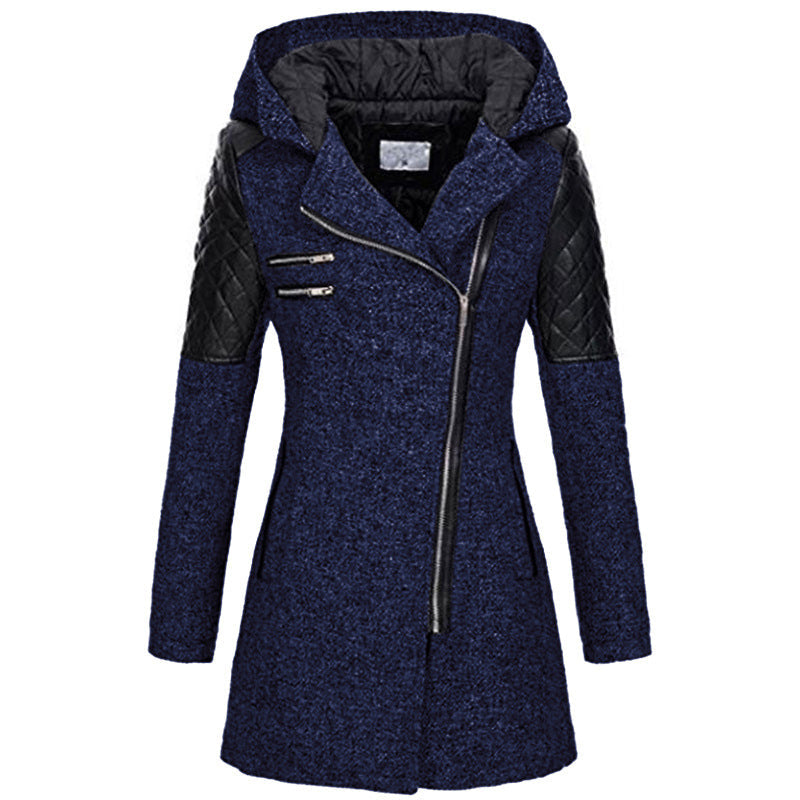 Elegant Casual Patchwork Coat Navy Blue Best Sellings cardigan cardigans clothes Plus Size Sale tops Topseller