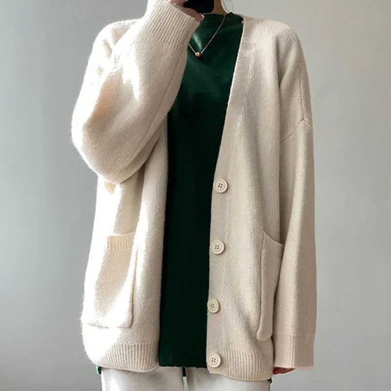 Lazy Wind Yellow Single-Breasted Knit Cardigan cardiagn-250126