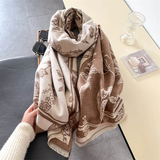 Designer Winter Cashmere Shawl Scarf