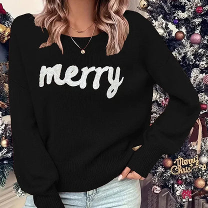 Elegant Soft Loose Red Pullover Female Winter Warm Christmas Sweater