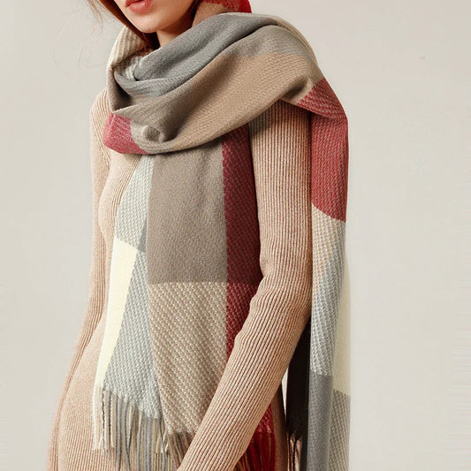 Fashion Plaid Cashmere Winter Scarf