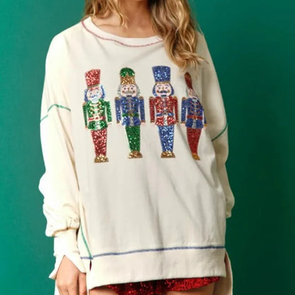 Sweet Fresh Korean Sequins Thickened Versatile Christmas Hoodie