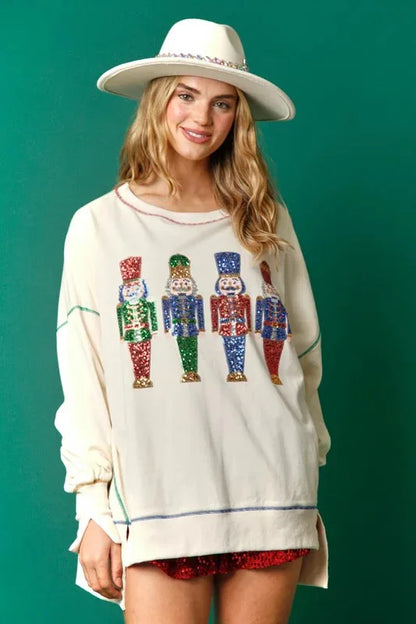 Sweet Fresh Korean Sequins Thickened Versatile Christmas Hoodie