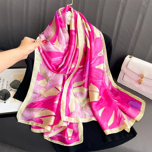 Floral Luxury Silk Beach Scarf