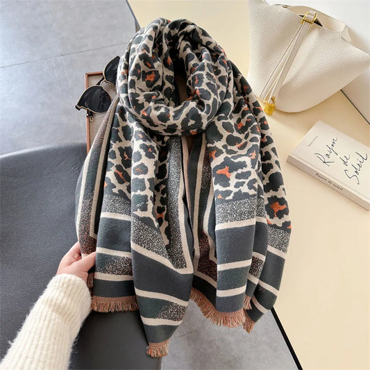 Stripe Cashmere Winter Scarf