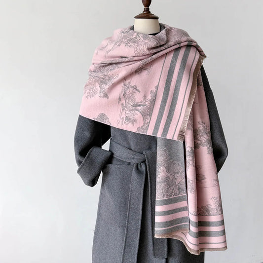 Poncho Cashmere Winter Wrap Scarf