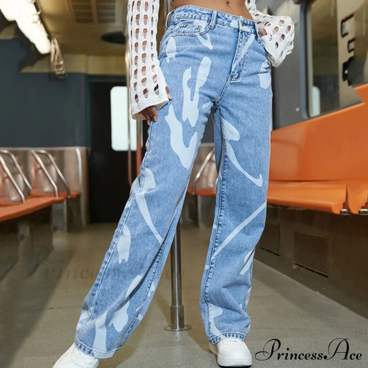 2024 Booty Chic Blue Streetwear Denim Jeans Light / Xs