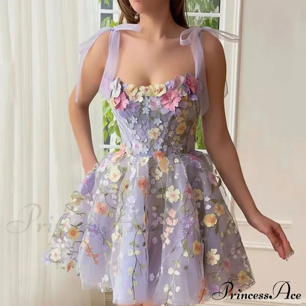 2024 Fashion Flower Embroidery Sexy Floral Dress