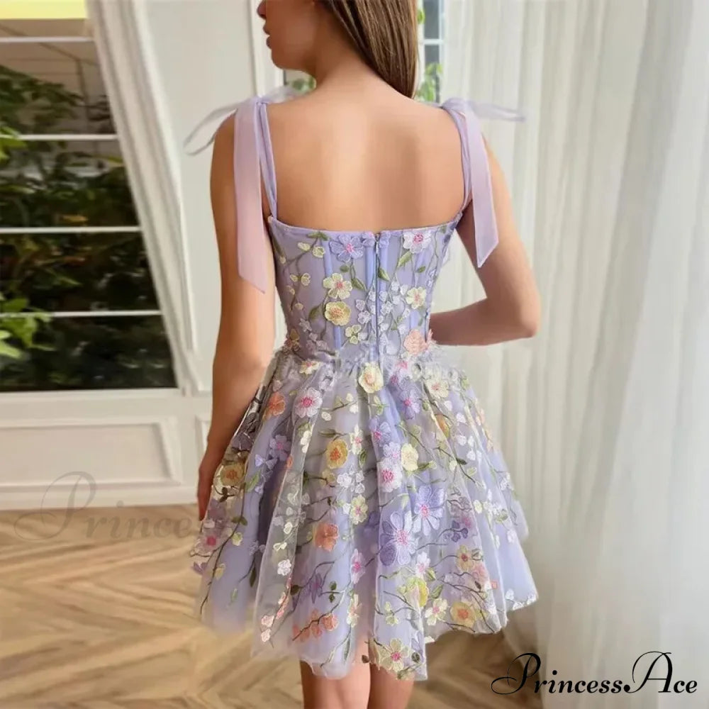 2024 Fashion Flower Embroidery Sexy Floral Dress