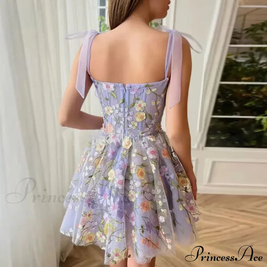 2024 Fashion Flower Embroidery Sexy Floral Dress