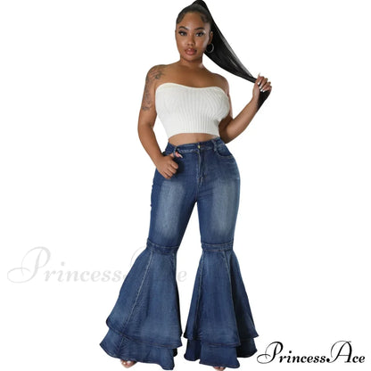 2024 Fashion High Waist Flare Casual Stretch Skinny Streetwear Denim Bellbottoms Jean