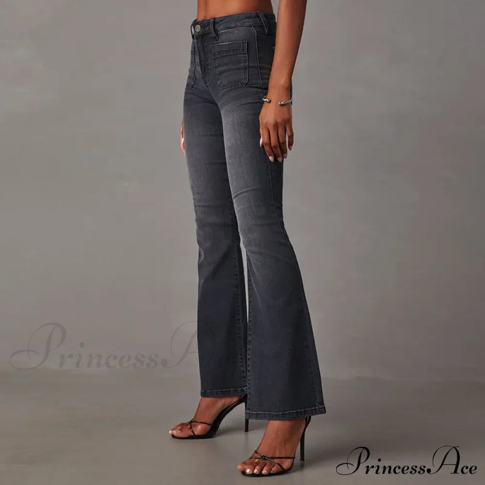 2024 High Stretch Flare Women Boot Cut Fashion Slim Denim Pants Autumn Winter Casual Ladies