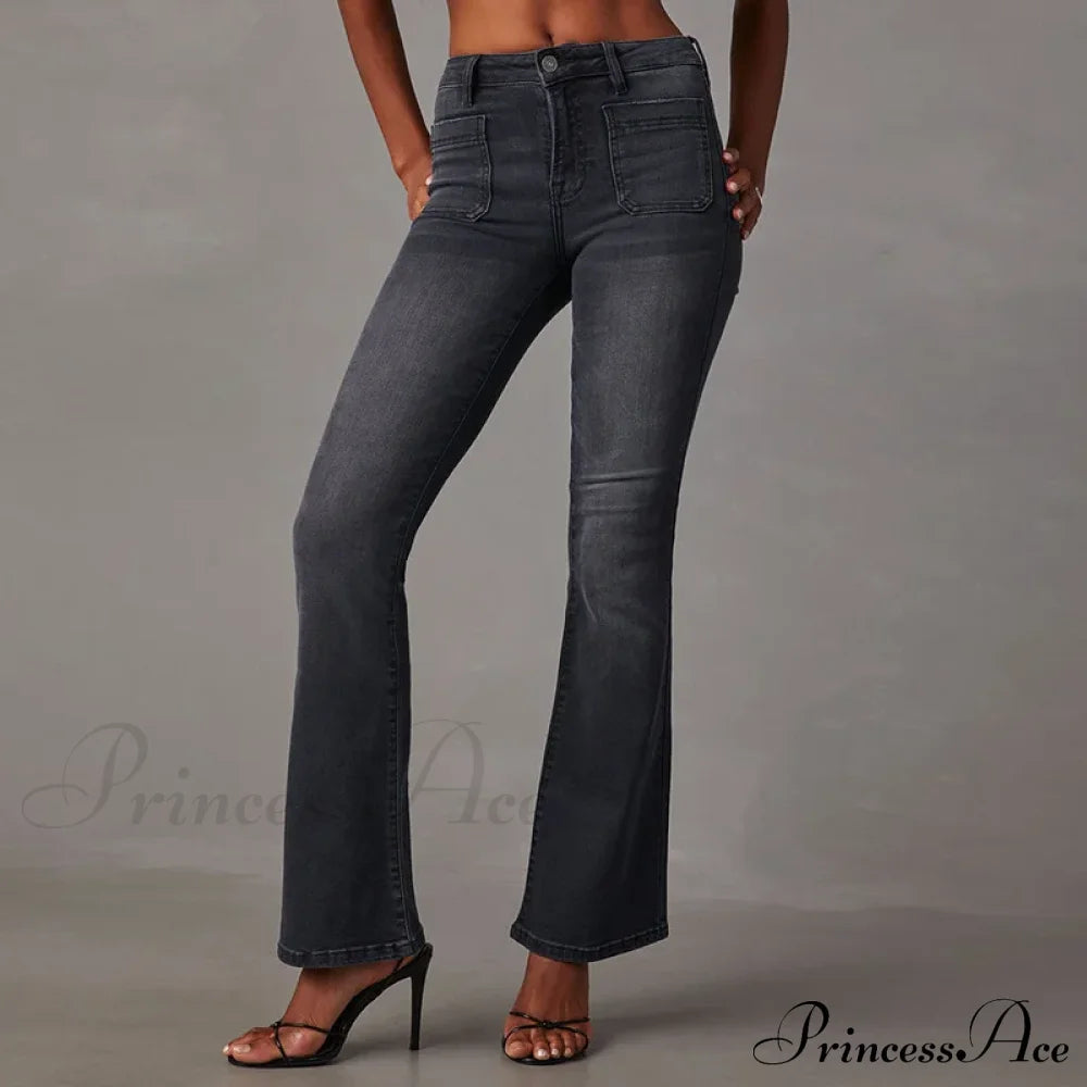 2024 High Stretch Flare Women Boot Cut Fashion Slim Denim Pants Autumn Winter Casual Ladies