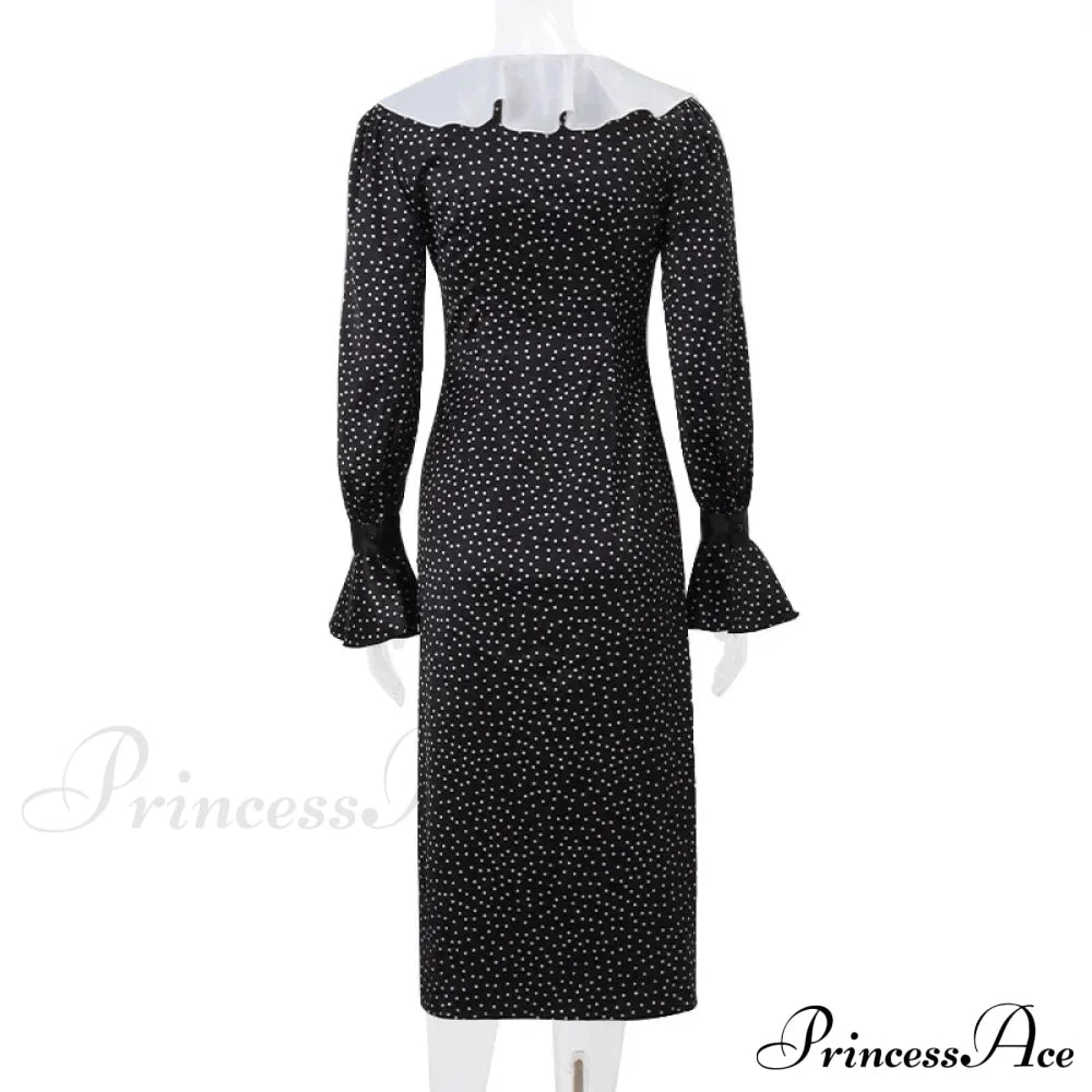 2024 New Autumn Fashionable French Style Floral Long-Sleeved Elegant Casual Vestidos Midi Dress