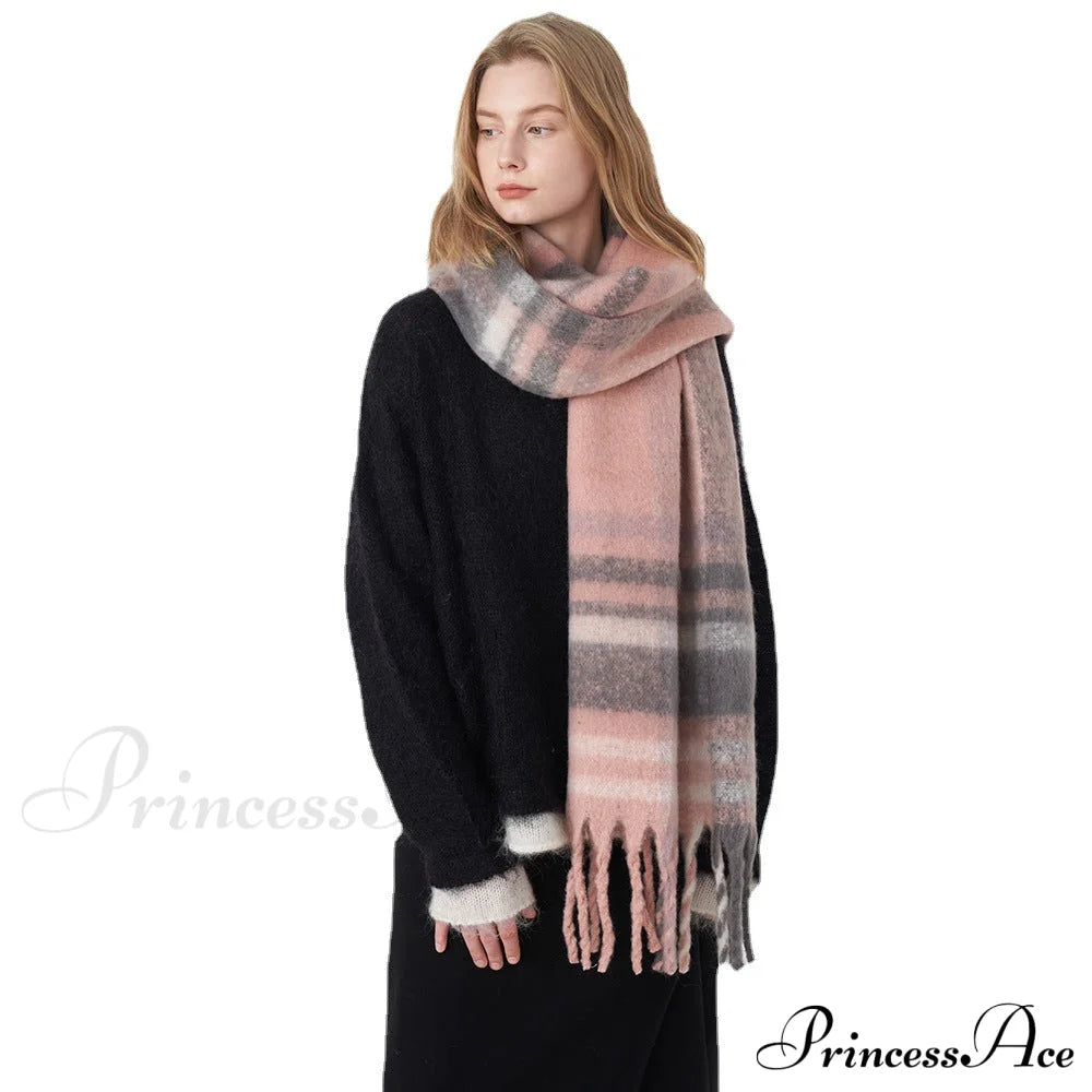 2024 New French Classic Vintage Cozy Warm Faux Cashmere Plaid Scarf