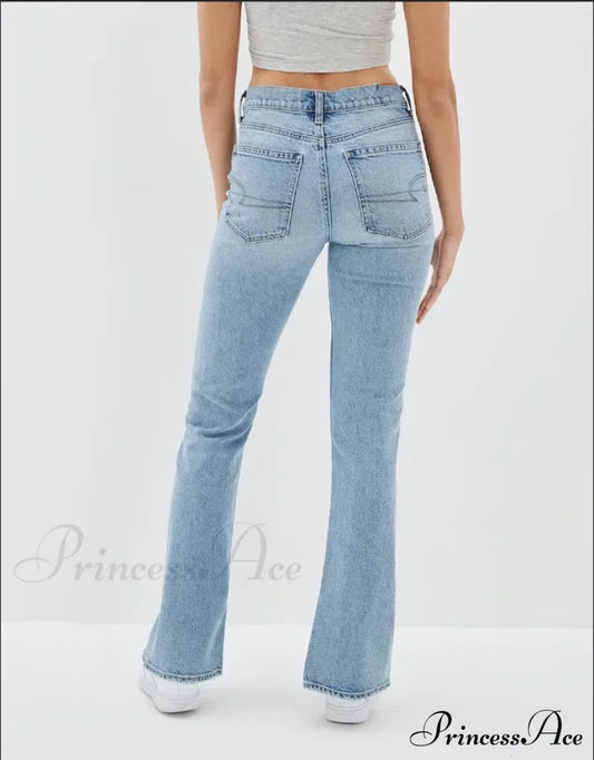 2024 New Slit Slim Flare Women’s High Waist Fashion Flared Pants Streetwear Jean