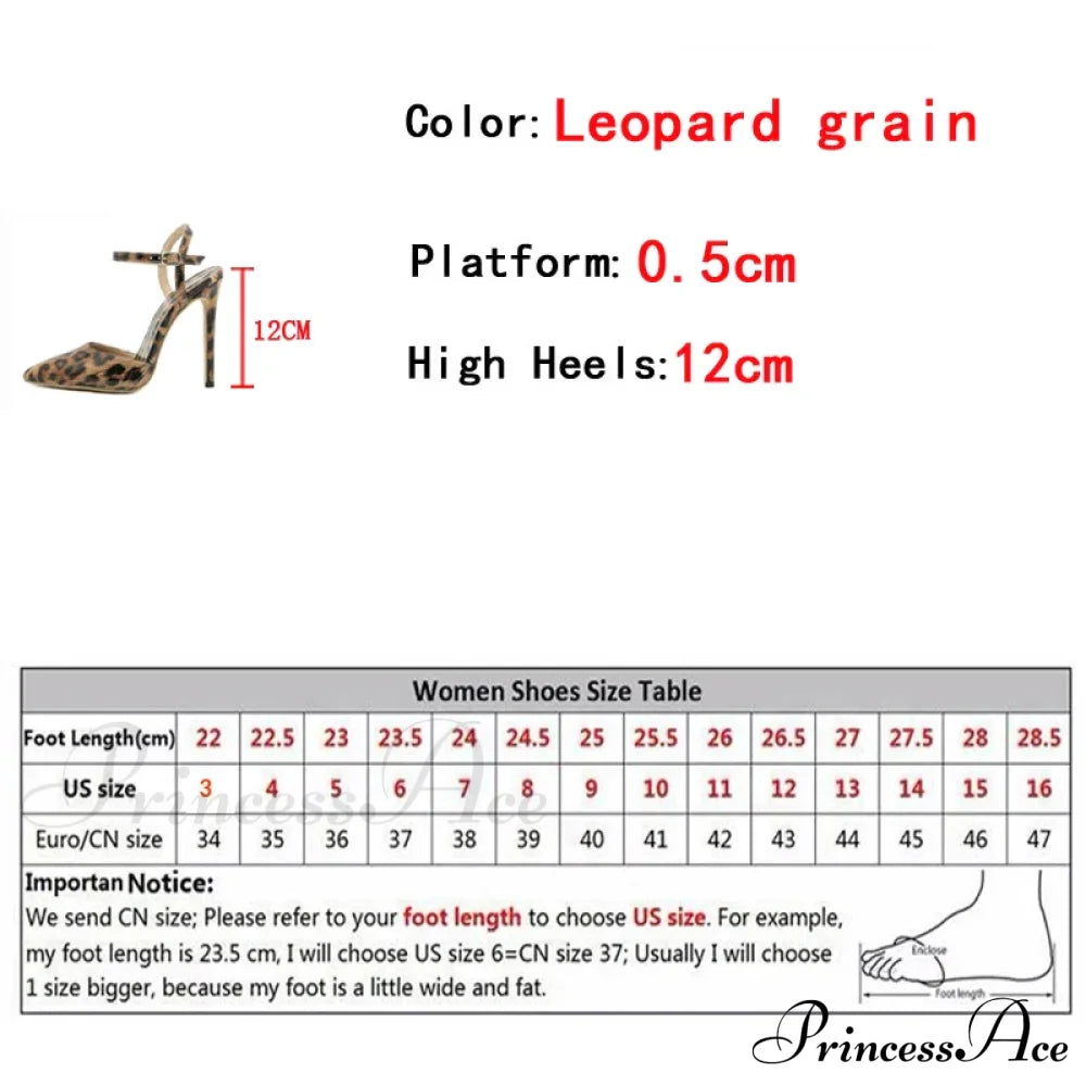 2024 Thin High Heels Women Pumps Leopard Grain Pointed Toe Stiletto Sandals Summer Party Dress