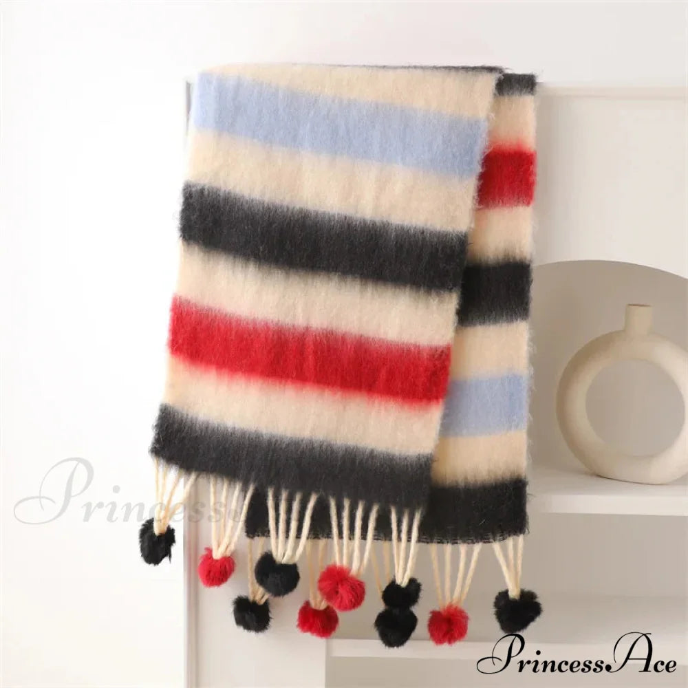 2024 Winter Multicolor Cashmere Loop Yarn Pashmina Scarf Scarfs-L