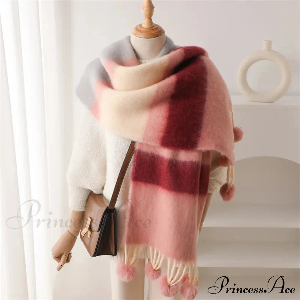 2024 Winter Multicolor Cashmere Loop Yarn Pashmina Scarf Scarfs-L