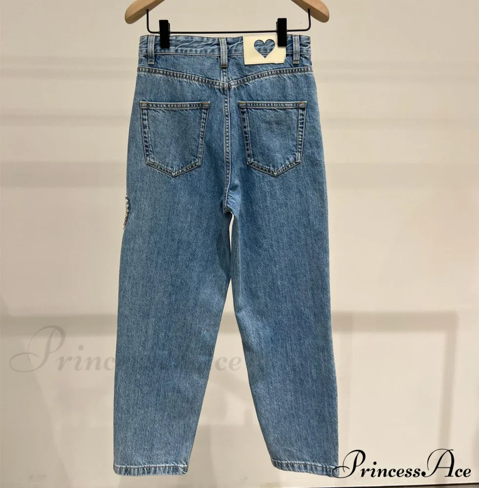 2024 Women’s Ripped Vintage Casual Streetwear High Waist New Fashion Woman Jean