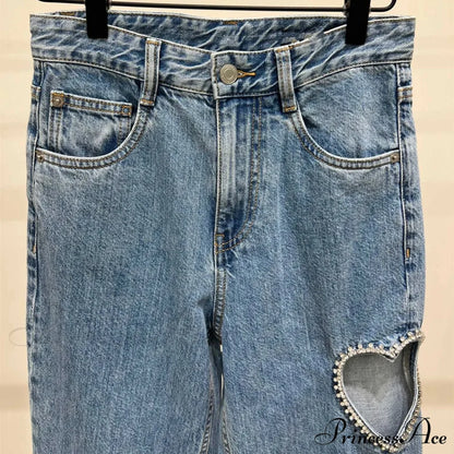 2024 Women’s Ripped Vintage Casual Streetwear High Waist New Fashion Woman Jean