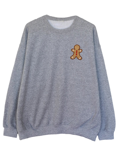 Loose Oversized Gingerbread Crew Neck Casual Christmas Hoodie