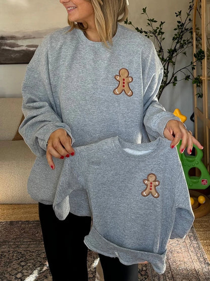 Loose Oversized Gingerbread Crew Neck Casual Christmas Hoodie