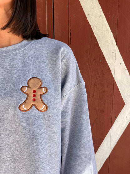 Loose Oversized Gingerbread Crew Neck Casual Christmas Hoodie