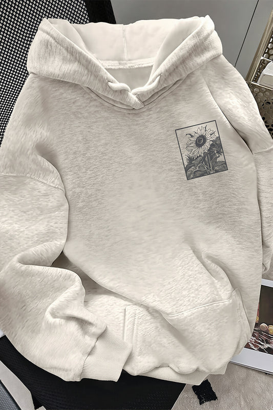 Vintage Graphic Loose Pullover Hoodie