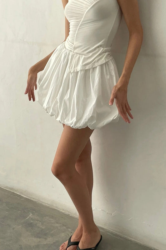 Bubble Hem Mini Skirt