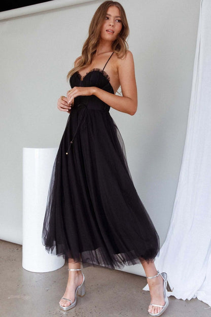 Cindy Tulle Stylish Midi Dress